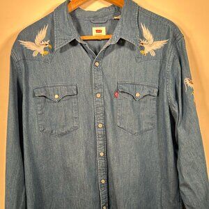 Levi's denim Barstow shirt with embroidery